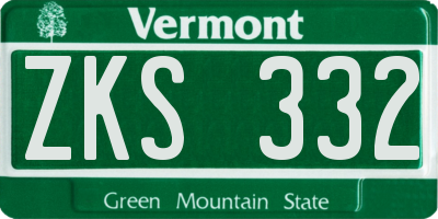 VT license plate ZKS332