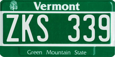 VT license plate ZKS339