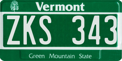 VT license plate ZKS343