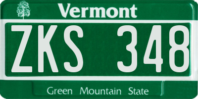 VT license plate ZKS348