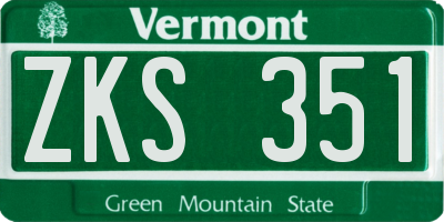 VT license plate ZKS351