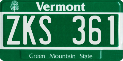 VT license plate ZKS361