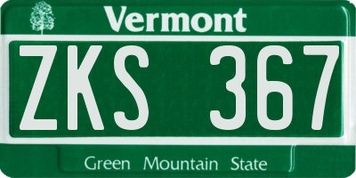 VT license plate ZKS367