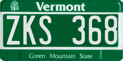 VT license plate ZKS368