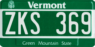VT license plate ZKS369