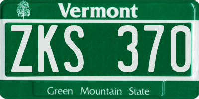 VT license plate ZKS370