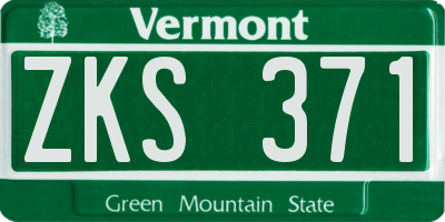 VT license plate ZKS371