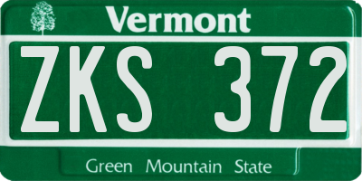 VT license plate ZKS372