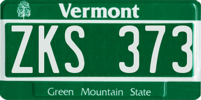 VT license plate ZKS373