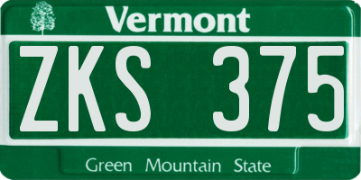 VT license plate ZKS375