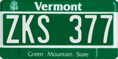 VT license plate ZKS377
