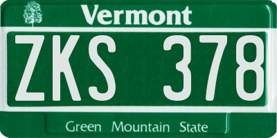 VT license plate ZKS378