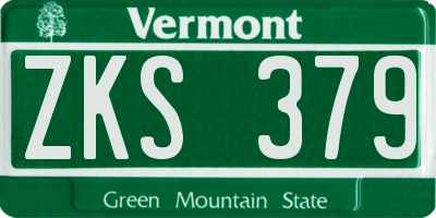 VT license plate ZKS379