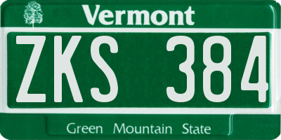 VT license plate ZKS384