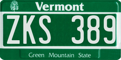 VT license plate ZKS389