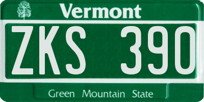 VT license plate ZKS390