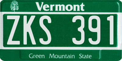 VT license plate ZKS391