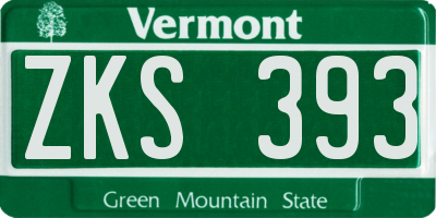 VT license plate ZKS393