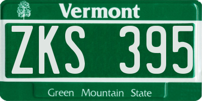 VT license plate ZKS395