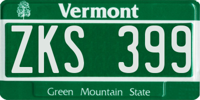 VT license plate ZKS399