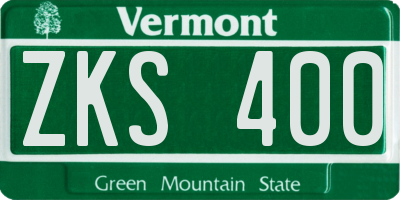 VT license plate ZKS400