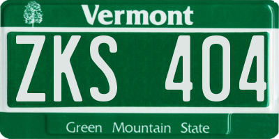 VT license plate ZKS404