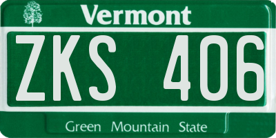 VT license plate ZKS406