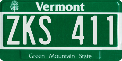 VT license plate ZKS411