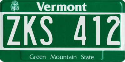 VT license plate ZKS412