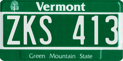 VT license plate ZKS413