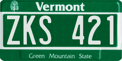 VT license plate ZKS421