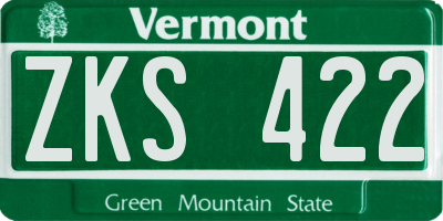 VT license plate ZKS422