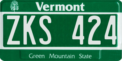 VT license plate ZKS424