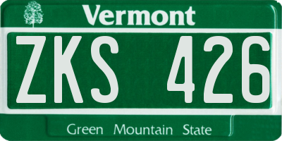 VT license plate ZKS426