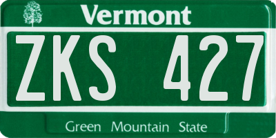 VT license plate ZKS427