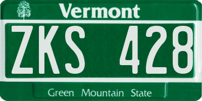 VT license plate ZKS428