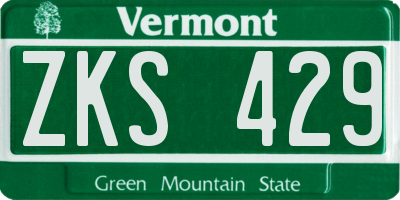 VT license plate ZKS429