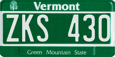 VT license plate ZKS430