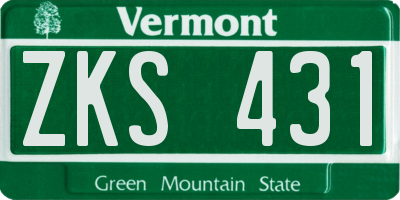 VT license plate ZKS431