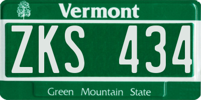 VT license plate ZKS434