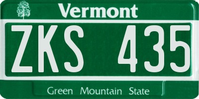 VT license plate ZKS435