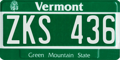 VT license plate ZKS436