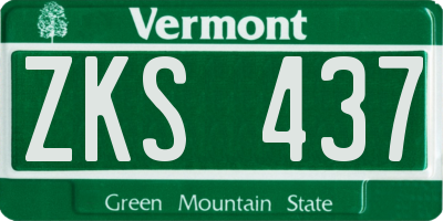 VT license plate ZKS437