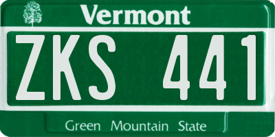 VT license plate ZKS441