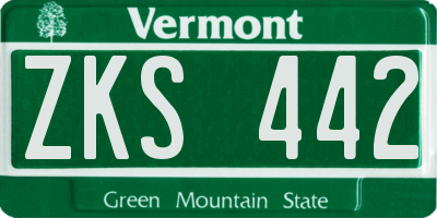 VT license plate ZKS442