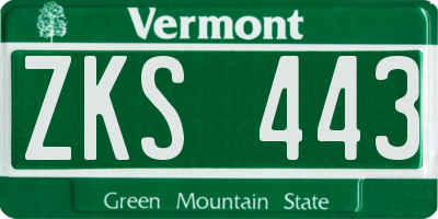 VT license plate ZKS443
