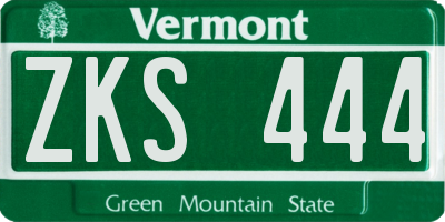 VT license plate ZKS444