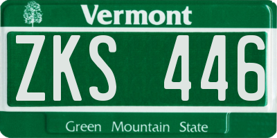 VT license plate ZKS446