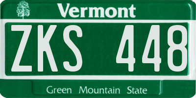 VT license plate ZKS448