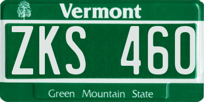 VT license plate ZKS460